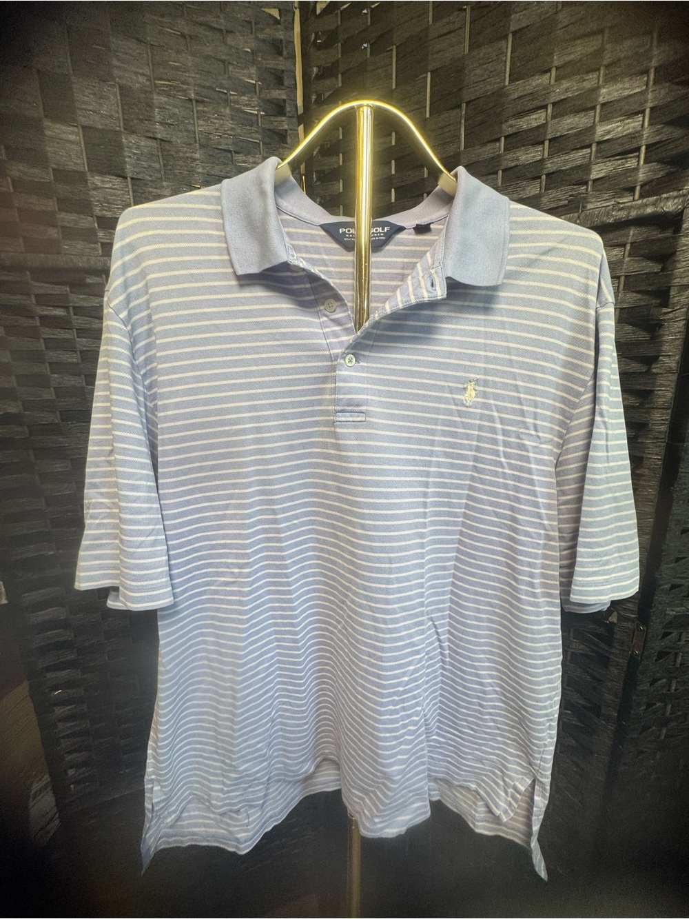 Polo by Ralph Lauren Men's Light Blue Striped Polo Shirt